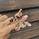 Заколка-крабик для волос Fashion Jewerly "Бабочка" женский зажим из ацетата в французском стиле, цвет светлый леопард (тип 2) - изображение 1