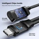 Звуковая карта 2 в 1 UGREEN CM721 магнитный аудиоадаптер USB Type-C to 3.5 mm DAC Chip 32Bit 384KHz зарядка PD 60W QC Black (25837) - изображение 6