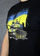 Футболка с рисунком танка и флагом Украины (S) черная летняя футболка хлопковая - изображение 2