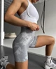 Женские велосипедки пуш ап мраморные размер L (1376-gray-L) - изображение 4