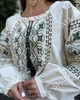 Вишиванка жіноча з зеленим орнаментом S бежева (5717) - зображення 6