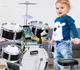 Дитяча велика барабанна установка IWOYUAN для дітей ударна музична з підсвічуванням мелодіями та стільцем Чорна - зображення 7