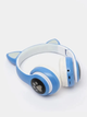 Бездротові навушники з котячими вушками CAT EAR Bluetooth 5.0 + EDR дитячі навушники, ігрові з блютуз гарнітурою та LED підсвічуванням, сині - зображення 3