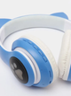 Бездротові навушники з котячими вушками CAT EAR Bluetooth 5.0 + EDR дитячі навушники, ігрові з блютуз гарнітурою та LED підсвічуванням, сині - зображення 5