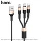 Hoco X26 Кабель 3in1 Lightning + MicroUSB + Type-C 1м Black&gold - изображение 2