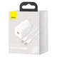 Мережевий зарядний пристрій з кабелем Baseus Super Si Quick Charger 1C 25W EU Sets White（ Mini White Cable Type-C to Type-C 3A 1m White） (TZCCSUP-L02) - изображение 2