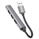 USB-хаб HOCO HB26 4 in 1 adapter(USB to USB3.0+USB2.0*3) Metal Gray - зображення 3