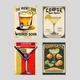 Набір вінтажних постерів з коктейлями Martini, Whiskey Sour, Margarita, Corpse Reviver / 4 шт А3 / плакат для бару - изображение 1