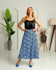 Летняя юбка трапеция миди 46 синяя 323ЛИ - изображение 8