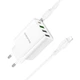 Комлект зарядного устройства Borofone BA79A Clever 1-USB-C, 3-USB-A, PD20W/QC3.0 18W кабель Type C to Lightning 1m White - изображение 3