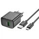 Сетевое зарядное устройство Hoco CS21A 1USB QC 18W+USB to Type-C Черный - изображение 5