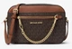 Женская сумка кросс-боди Michael Kors Jet Set Large Logo Crossbody Bag 24*5*16,5 см коричневая лого - изображение 2