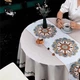 Водостойкие маслостойкие вышитые скатерти 138х180 см. Flower - изображение 2