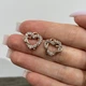 Серьги с цирконами "Переплетение двух сердец" медзолото 18К Xuping Jewelry в бархатной коробочке (6620) - изображение 3