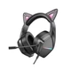 Наушники Borofone BO106 Cute cat ear luminous gaming headphones with mic phantom cat Black/Pink - изображение 2