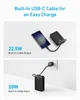 УМБ Anker 335 20000 mAh 22.5W Built-In USB-C Cable PD Black (A1647G11) - зображення 6