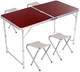 Раскладной стол чемодан с 4 стульями Ason Folding Table для пикника рыбалки дачи 120х60 см Коричневый (63026) - изображение 1