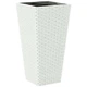 Горшок для цветов Form-Plastic Ротанг Slim Квадро-40 белый (3910-011) - изображение 1