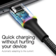 Кабель для Айфона Baseus iPhone lightning 0,5 м з підсвічуванням Чорний - зображення 7