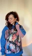 Худи с принтом "Гортензии" Elena Goloob трикотаж р 44-52 синий джинсовый с лиловым - изображение 5