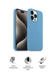 Силиконовый чехол для Apple iPhone 15 Pro Max, ICON2 Case, Голубой, противоударный, панель, защита всего корпуса, матовая поверхность Soft Touch, выступает над дисплеем, совместим с защитными стеклами и пленками, с микрофиброй - изображение 3