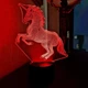 3D светильник на подставке сенсорный "Единорог" 10x12x20см, 11 режимов, Мультиколор - изображение 3