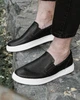 Кожаные мужские слипоны мокасины с перфорацией Legessy CROSBY BLACK AND WHITE 42 - изображение 1