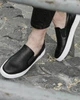 Кожаные мужские слипоны мокасины с перфорацией Legessy CROSBY BLACK AND WHITE 42 - изображение 2