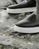 Кожаные мужские слипоны мокасины с перфорацией Legessy CROSBY BLACK AND WHITE 42 - изображение 3