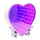 Ночник бесконечность настольный в спальню "Сердце", от батареек, 14,5x3x15см, Малиновый - изображение 4