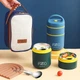 Ланч бокс контейнер для їжі Food YM-8686 герметичний на два відділення у чохлі з ложкою 680мл. Синій - зображення 3