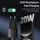 Блочок Baseus P10162503 GaN5S OS Fast Charger 20W 1Type-C Cluster Black - изображение 3