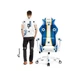 Комп'ютерне крісло для геймера Diablo Chairs X-One 2.0 Normal Size (WhitE-Blue) - изображение 8