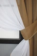 Кухонные шторы VR-Textil № 017к комбинированные с подвязками кофейный с белым 265х170 см (50-019) - изображение 3
