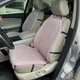 Накидки для сидінь авто з алькантари Lux ПАЙКА Квадратний ромб Ніжно-рожеві Преміум+ Повний комплект - зображення 1