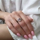 Серебряное кольцо колечко Вышиванка с Малиновыми Камнями 17.5 размер серебро 925 пробы Черненное 81152рб - изображение 2