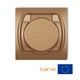 Розетка IP44 з з/к Karlik LOGO 16А 250В з кришкою Золотий металік 8LGPB-1sp (із заземленням та захисними шторками) - зображення 1
