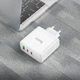 Сетевое зарядное устройство Hoco N30 Glory PD/QC 65W оборудовано тремя портами и двумя Type-C и одним USB Supports for PPS / QC3.0 / FCP / AFC and other fast charging protocols. EU plug - изображение 2