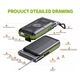 Зовнішній портативний акумулятор Power Bank FM radio Wireless charger 20000mAh PN-W26 IPX4 |1USB/Type-C, 15W/3A, Qi| - зображення 8