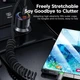 Кабель пружинний Toocki Type C - Type C 100W (20V/5A) PD Швидка зарядка Передача даних довжина 1.2м (752546227714) - зображення 3