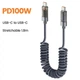 Кабель Toocki Type C - Type C PD 100W (20V/5A) LED-дисплей Швидка зарядка Передача даних для ноутбуків смартфонів планшетів Довжина 1,8м Grey (741196779673) - зображення 2