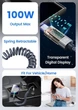 Кабель Toocki Type C - Type C PD 100W (20V/5A) LED-дисплей Швидка зарядка Передача даних для ноутбуків смартфонів планшетів Довжина 1,8м Grey (741196779673) - зображення 10