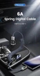 Кабель Toocki USB – Type-C PD 66W 6А LED-дисплей швидка зарядка та передача даних 1.8м Black (743881954386) - зображення 8