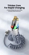 Кабель Toocki USB – Type-C PD 66W 6А LED-дисплей швидка зарядка та передача даних 1.8м Black (743881954386) - зображення 11