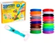 3D Ручка 3D Pen-3 с LCD дисплеем и 10 трафаретами Синяя + Набор пластика: 20 цветов по 10 метров 200 метров - изображение 1