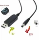 Кабель живлення USB to DC для роутера з 5 на 12 В від павербанка USB-DC, шнур для вай фай роутера, з USB в роутер з 5V - 12V 12 Вольт DC 5.5x2.1mm Black - зображення 2