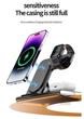 Беспровдная зарядная станция Magsafe 3 в 1 15 Вт для iPhone Apple Watch AirPods для айфона часов, черная+ блок питания Foneng K300 18W - изображение 6