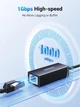 Сетевой адаптер UGREEN CR111 USB 3.0 to Gigabit Ethernet Black (20256) - изображение 2