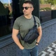 Нагрудна сумка бананка через плече поясна TK MK чорна екошкіра - зображення 9