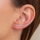Серебряная моносерьга - клаймбер (на левое ушко) 912-00928л Онікс - изображение 1